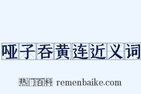 哑子吞黄连近义词是什么意思的图片